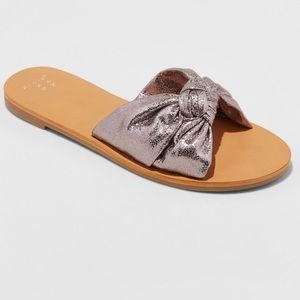 A New Day Nelora Metallic Knotted Sandals - NWOT